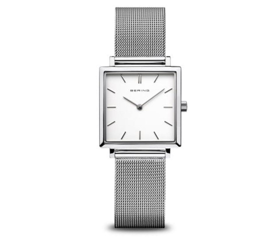 MONTRE BERING CARRÉ POUR DAME EN ACIER AVEC BRACELET À MAILLES MILANAISES - MI 18226/004 - BERING