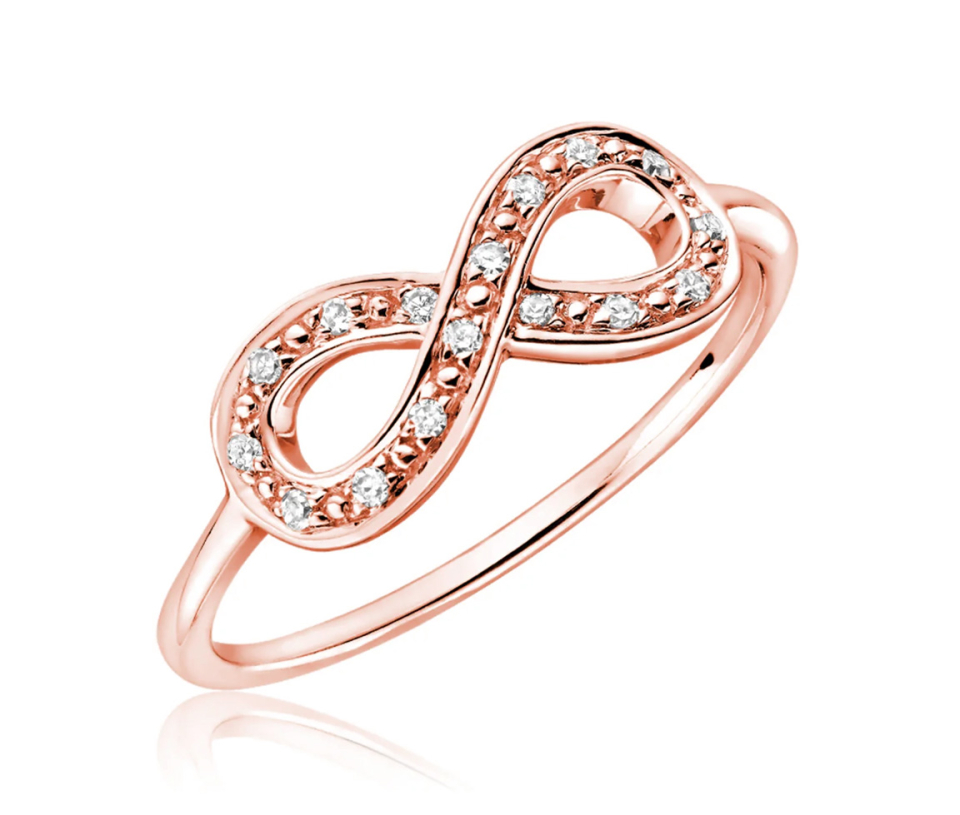 BAGUE INFINI EN OR 10K SERTIE DE DIAMANTS