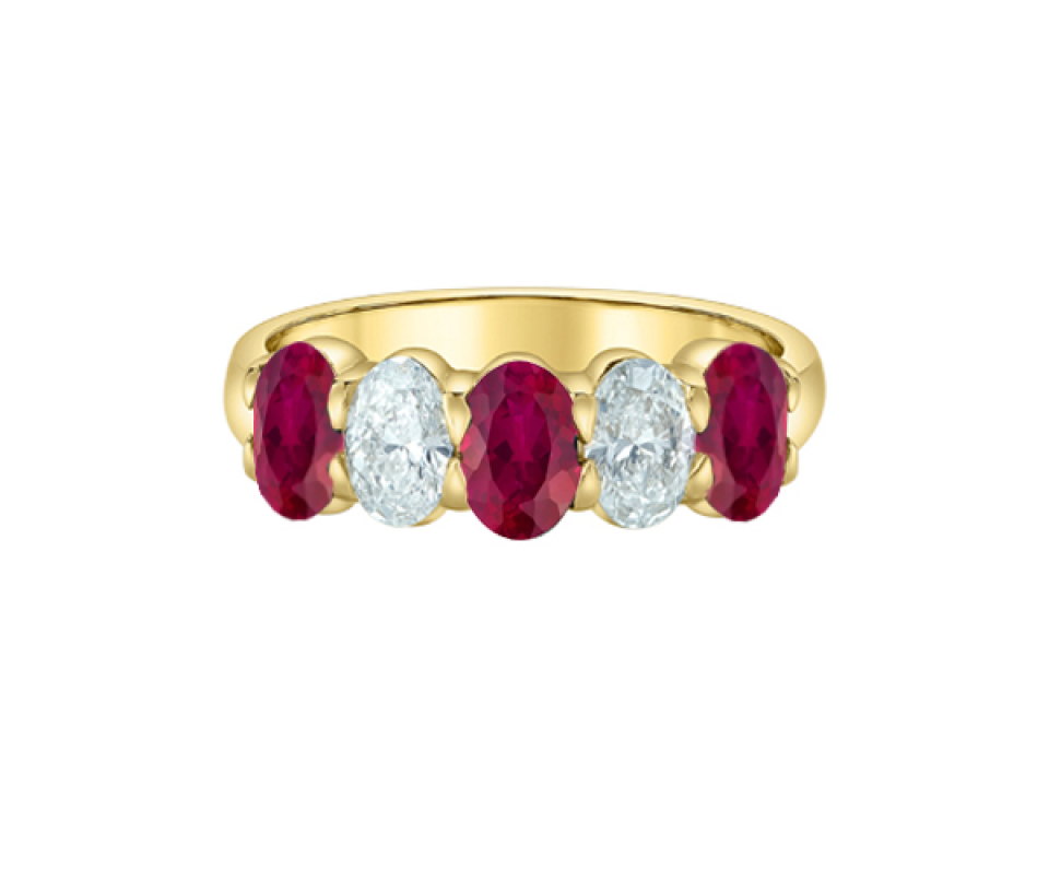 BAGUE EN OR SERTIE DE PIERRES DE LABORATOIRE - CR 52J25RU - BIJOUX CANADIEN