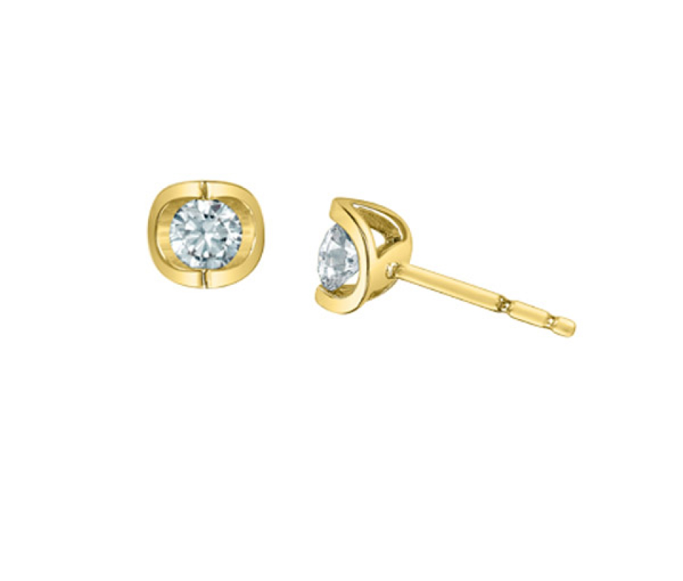 BOUCLES EN OR JAUNE SERTIES DE DIAMANTS DE LABORATOIRE - CR 70008 - BIJOUX CANADIEN