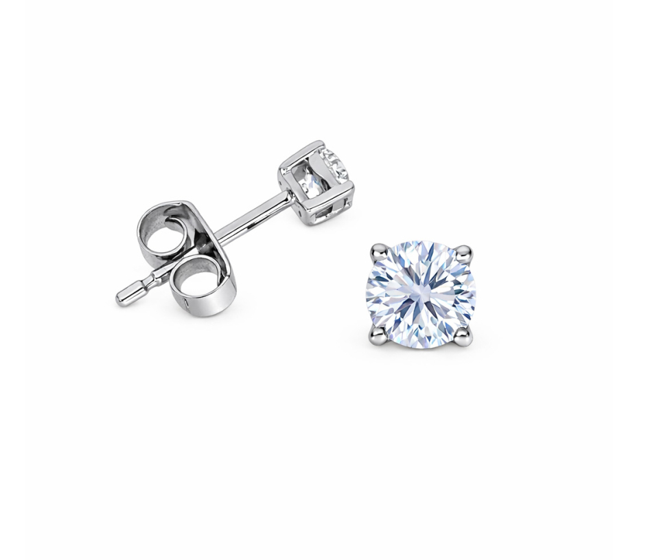BOUCLES FIXES EN OR SERTIES DE DIAMANTS DE LABORATOIRE - DG ER0015W50 - DIAMANT LABO