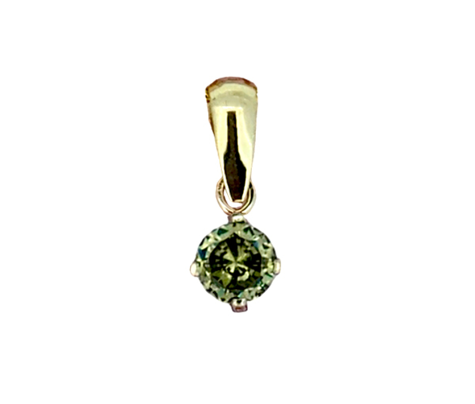 PENDENTIF EN OR SERTI D'UNE PIERRE DE NAISSANCE SYNTHÉTIQUE VARIÉE - IN 2542Y/08 - PERÇAGE